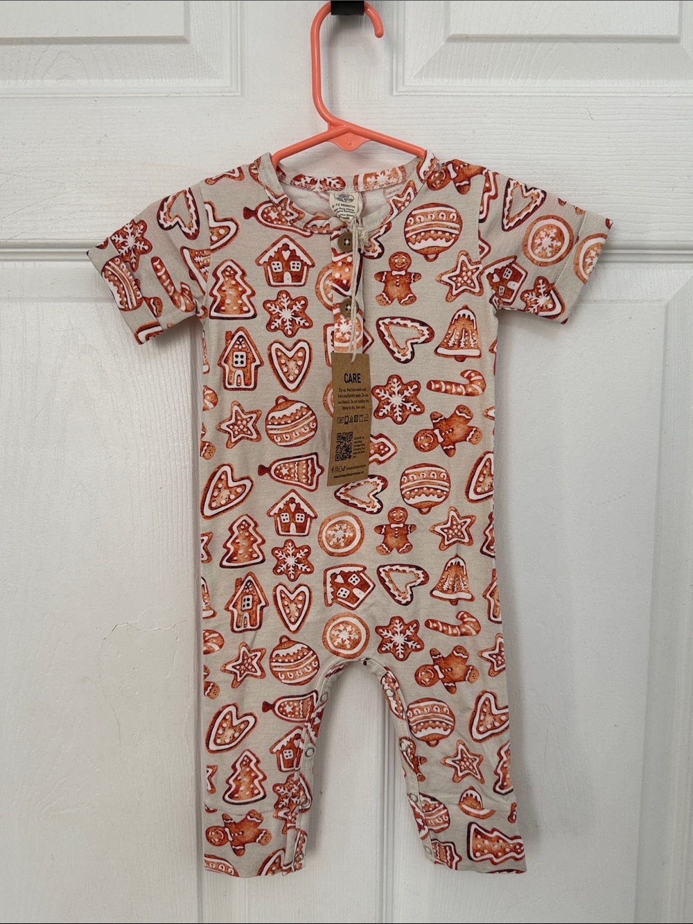 Gingerbread Print infants One-Piece holiday Bodysuit